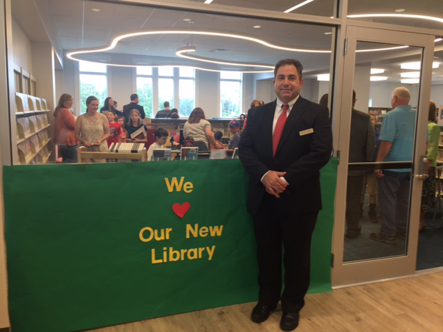 Andrew Gargano, trustee of the West Milford Public Library, at the opening of the new library June 17, 2017. Andrew recently participated in the NJLTA training seminar at the Keyport Public Library.